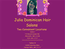 Tablet Screenshot of juliadominicanhairsalon.com